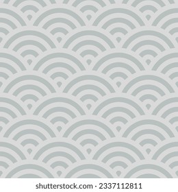 Grey seamless pattern with japanese design