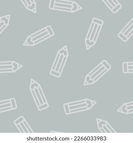 Grey seamless pattern with outlin pencil