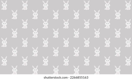 Grey seamless pattern with rabbit for Easter holiday