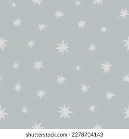 Grey seamless pattern with grey stars