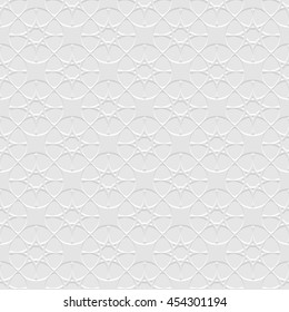 Grey Seamless Pattern with stylized stars in Arabian style. Abstract Oriental Wallpaper. Islamic Design. Geometric vector background
