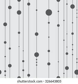 Grey seamless pattern with vertical lines and dots.