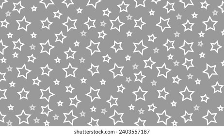 Grey seamless pattern with white stars