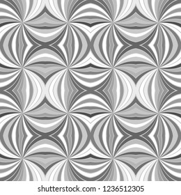 Grey seamless psychedelic abstract swirl ray stripe pattern background - vector illustration