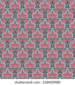 ANTECEDENTES DE VECTORES GRIS SIN MAREO EN ESTILO ART NOUVEAU CON BOUQUET DE FLORES RODADAS