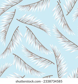 patrón de hoja de material vectorial sin costuras gris sobre fondo azul