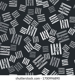 Grey Search in a browser window icon isolated seamless pattern on black background. Vector Illustration