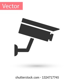 Grey Security camera icon isolated on white background. Vector Illustration