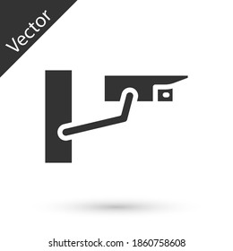 Icono de la cámara de seguridad gris aislado en fondo blanco. Vector.