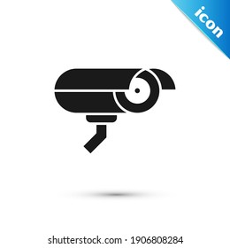 Grey Security camera icon isolated on white background.  Vector