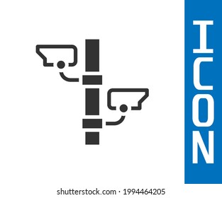 Grey Security camera icon isolated on white background.  Vector