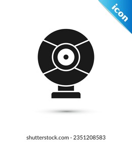Grey Security camera icon isolated on white background.  Vector