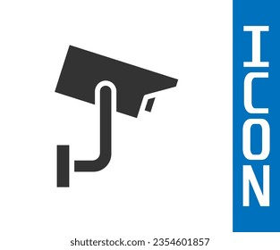 Grey Security camera icon isolated on white background.  Vector Illustration