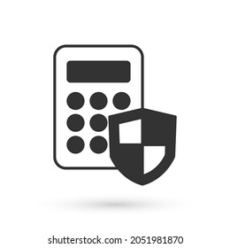 Grey Security system control panel with display icon isolated on white background. Keypad of security system for entering inside.  Vector