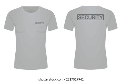 Grey security t shirt. vector illustration