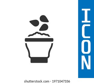 Grey Seeds in bowl icon isolated on white background.  Vector
