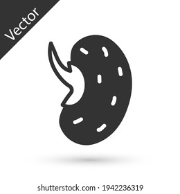 Grey Seeds of a specific plant icon isolated on white background. Vector