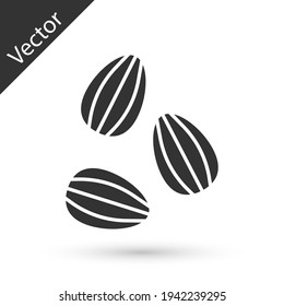 Grey Seeds of a specific plant icon isolated on white background. Vector