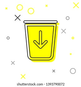 Grey Send to the trash line icon isolated on white background. Vector Illustration