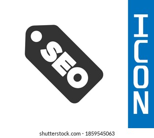 Grey SEO optimization icon isolated on white background.  Vector