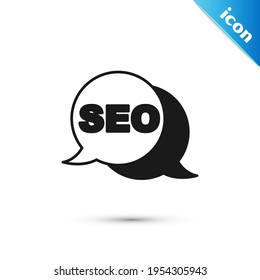 Grey SEO optimization icon isolated on white background.  Vector