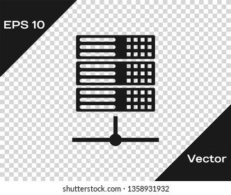 Grey Server, Data, Web Hosting icon isolated on transparent background. Vector Illustration