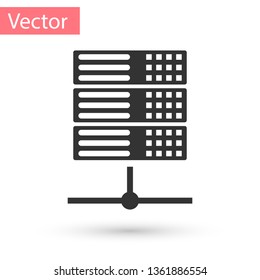 Grey Server, Data, Web Hosting icon isolated on white background. Vector Illustration