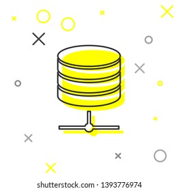 Grey Server, Data, Web Hosting line icon isolated on white background. Vector Illustration