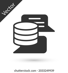 Grey Server, Data, Web Hosting icon isolated on white background.  Vector