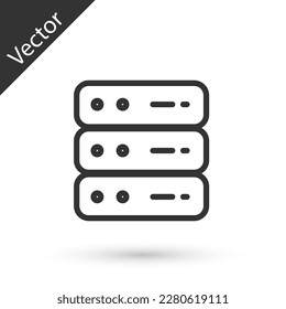 Grey Server, Data, Web Hosting icon isolated on white background. Vector