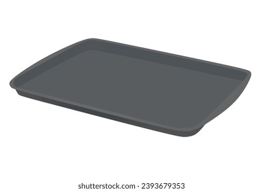 Grey serving tray plate. vector