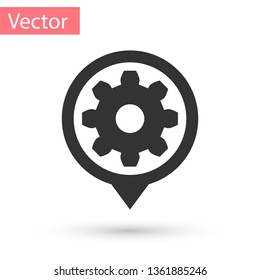 Grey Setting icon isolated on white background. Tools, service, cog, gear, cogwheel sign. Vector Illustration