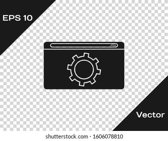 Grey Setting icon isolated on transparent background. Adjusting, service, maintenance, repair, fixing.  Vector Illustration