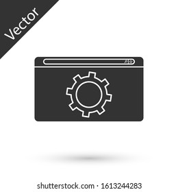 Grey Setting icon isolated on white background. Adjusting, service, maintenance, repair, fixing.  Vector Illustration