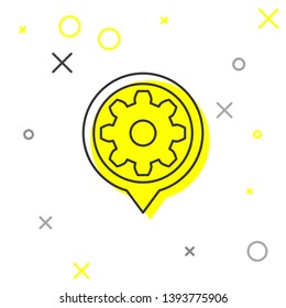 Grey Setting line icon isolated on white background. Tools, service, cog, gear, cogwheel sign. Vector Illustration