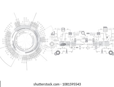 Grey Several Icon Technology Background