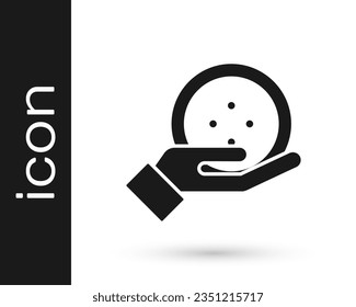 Botón de coser gris para el icono de ropa aislado en fondo blanco. Botón de ropa.  Ilustración vectorial