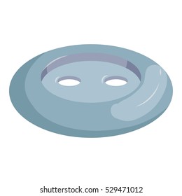 Grey sewn button icon. Cartoon illustration of grey sewn button vector icon for web
