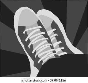  grey shades sneakers mosaic vector