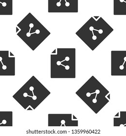 Grey Share file icon isolated seamless pattern on white background. File sharing. File transfer sign. Vector Illustration