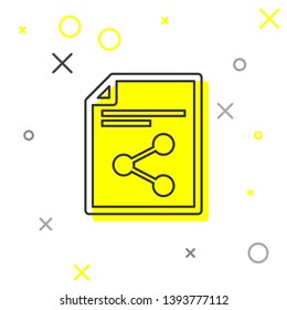 Grey Share file line icon isolated on white background. File sharing. File transfer sign. Vector Illustration