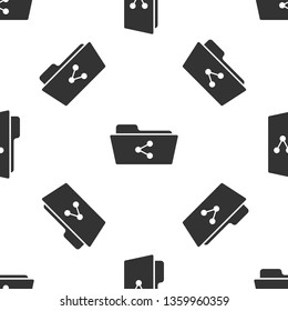 Grey Share folder icon isolated seamless pattern on white background. Folder sharing. Folder transfer sign. Vector Illustration Grey Share folder icon isolated seamless pattern on white background. Folder sharing. Folder transfer sign. Vector Illustration