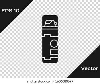 Grey Shaving gel foam icon isolated on transparent background. Shaving cream.  Vector Illustration