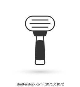 Grey Shaving razor icon isolated on white background.  Vector