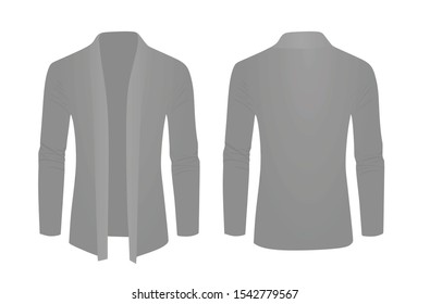 Grey shawl sweater. vector illustration
