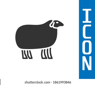 Grey Sheep icon isolated on white background. Animal symbol.  Vector