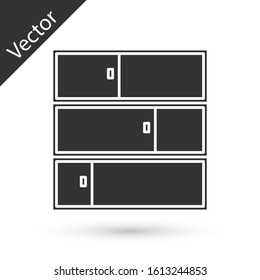 Grey Shelf icon isolated on white background. Shelves sign.  Vector Illustration