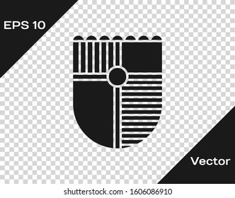 Grey Shield for game icon isolated on transparent background.  Vector Illustration