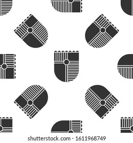 Grey Shield for game icon isolated seamless pattern on white background.  Vector Illustration
