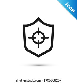 Grey Shield icon isolated on white background. Guard sign. Security, safety, protection, privacy concept.  Vector